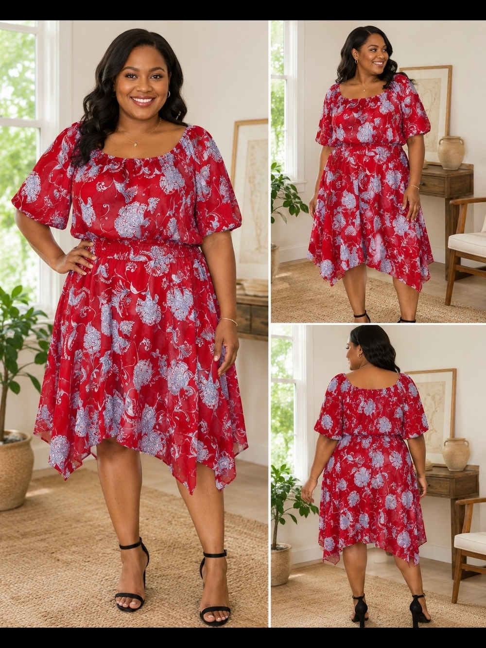 Tommy Hilfiger Floral Handkerchief Hem Dress | NWT | Plus Size 18W